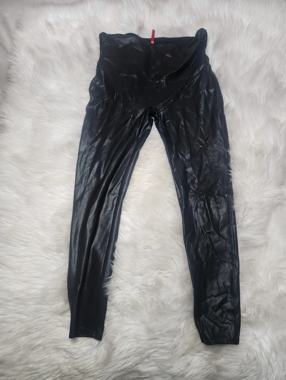 SPANX -  Faux Leather Ankle Leggings Black Women's Size 2X Shapewear - Picture 2 of 7